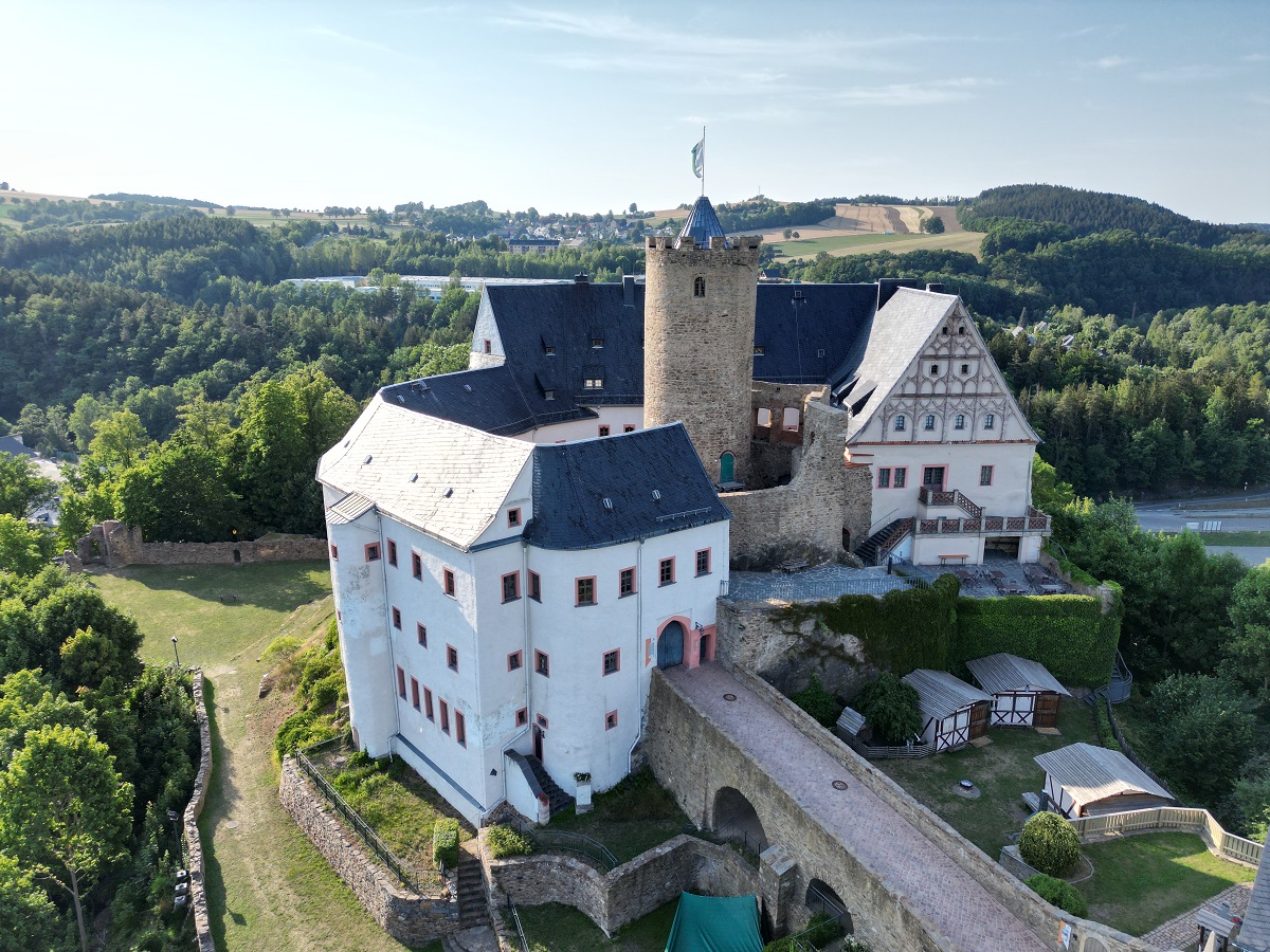 Burg Scharfenstein aus der Luft